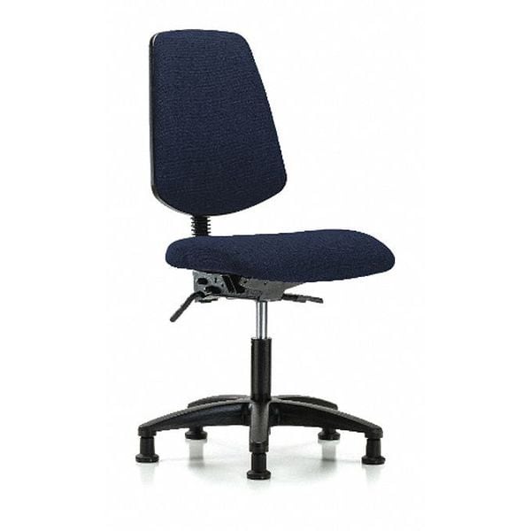 Blue Ridge Ergonomics Desk Chair Fabric Desk Chair, Med, Bk, Glides, Navy, No Arms, 19" to 24" Height, Fabric, Dark Blue - BR-FDHCH-MB-RG-T0-A0-RG-F45