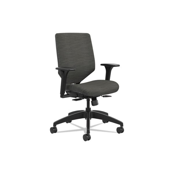 Hon SOLVE SERIES UPHOLSTERED BACK TASK CHAIR, SUPPORTS UP TO 300 LBS., INK SEAT/INK BACK, BLACK BASE - SVU1ACLC10TK