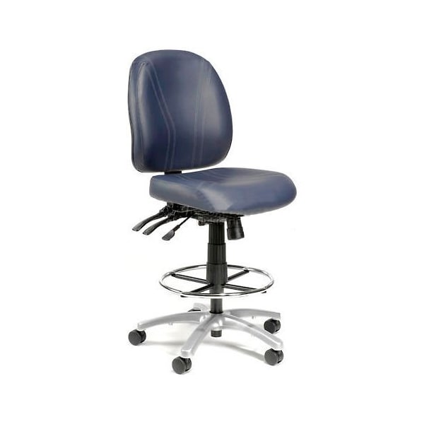 Interion By Global Industrial Interion Vinyl Stool, 8 Way Adjustable, Blue - 250685BL