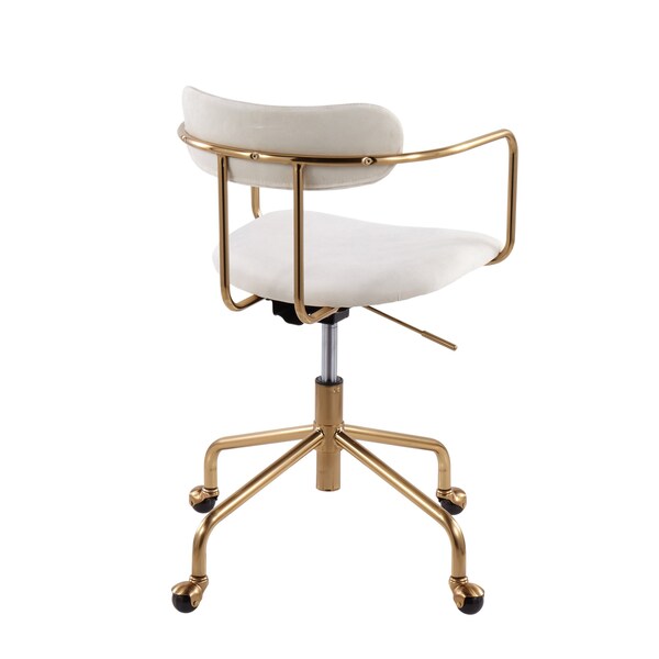 Lumisource Demi Office Chair in Gold Metal and Cream Velvet - OC-DEMI AUVCR