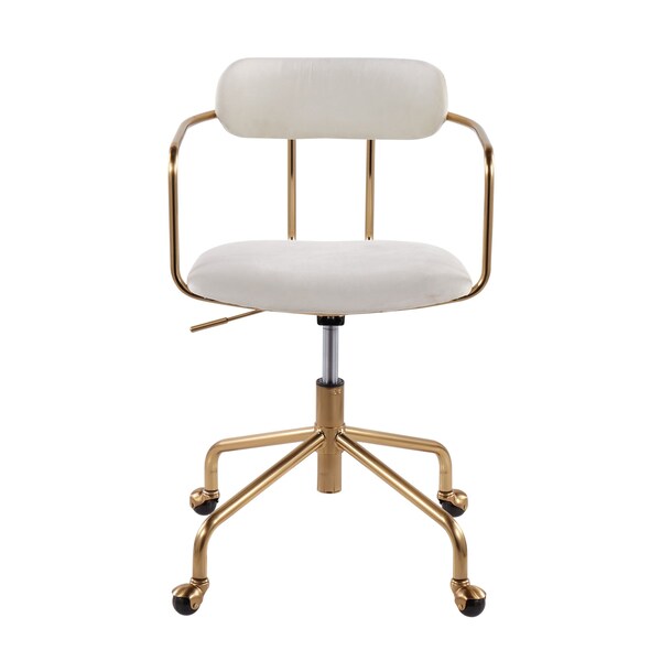 Lumisource Demi Office Chair in Gold Metal and Cream Velvet - OC-DEMI AUVCR