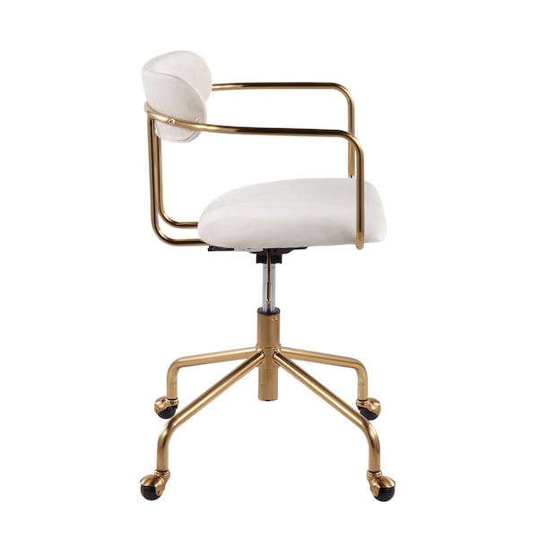 Lumisource Demi Office Chair in Gold Metal and Cream Velvet - OC-DEMI AUVCR