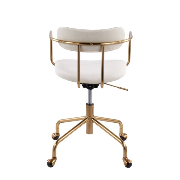 Lumisource Demi Office Chair in Gold Metal and Cream Velvet - OC-DEMI AUVCR