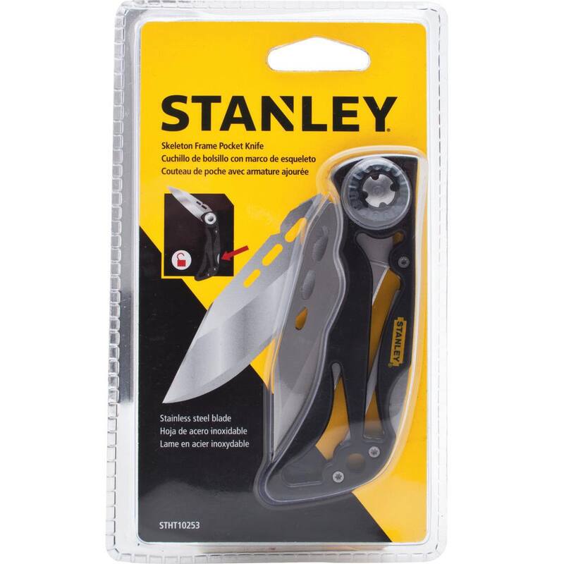 Stanley 7-1/4 in. Skeleton Folding Pocket Knife and Compact Fixed Blade Folding Utility Knife - STHT10253W424​​