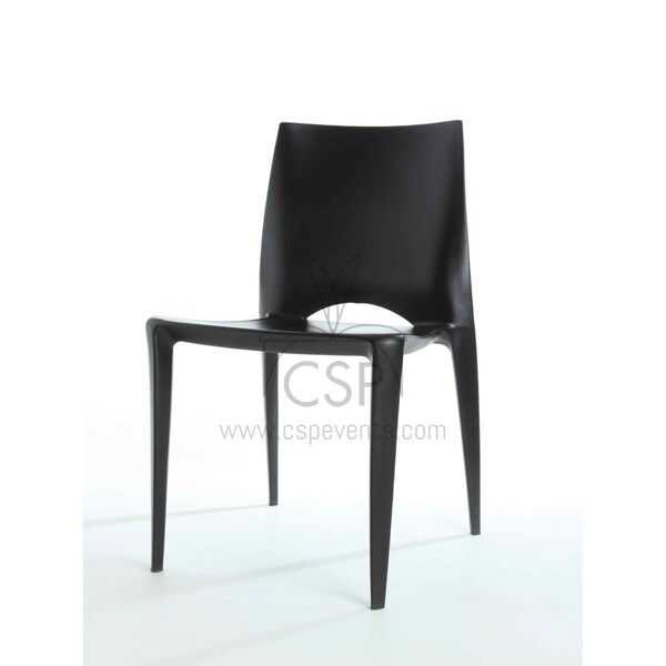 Commercial Seating Products RPP-Crescent-BK Crescent Polyproplylene Stackable Chair - Black - 32 in. - RPP-CRESCENT-BK-WEB1