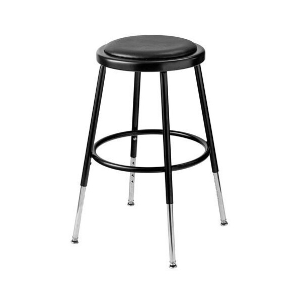 Interion By Global Industrial Interion Steel Shop Stool with Padded Seat, Adjustable Height 19in-27in, Black, 2PK - B2217154