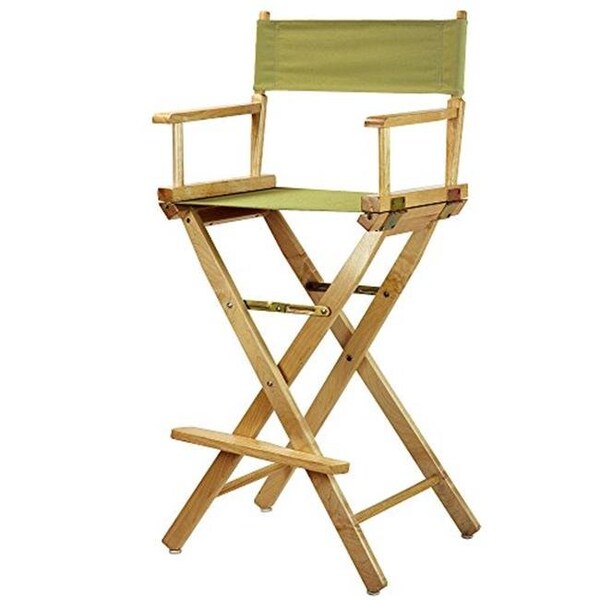 Casual Home Casual Home 230-00-021-100 30 in. Directors Chair Natural Frame with Olive Canvas - 230-00/021-100