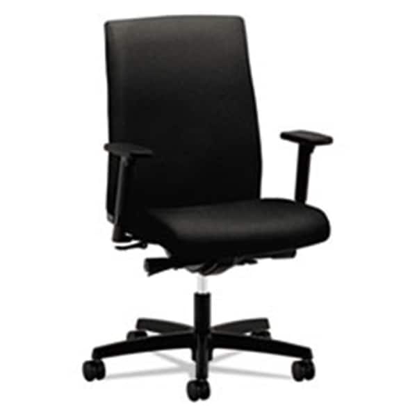 Convenience Concepts Ignition Series Mid-Back Work Chair, Black Fabric Upholstery - HI492444