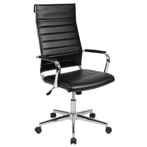 Flash Furniture Office Chair, Padded Arms, Black - BT-20595H-1-BK-GG