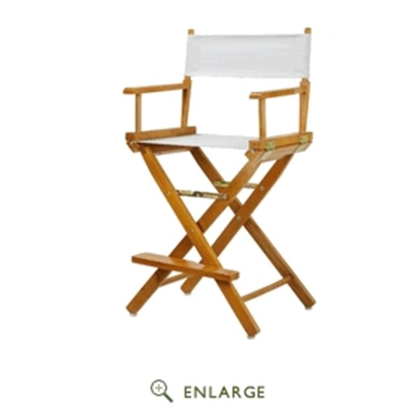 Betterbeds 220-05-021-29 24 in. Directors Chair Honey Oak Frame with White Canvas - BE4257581