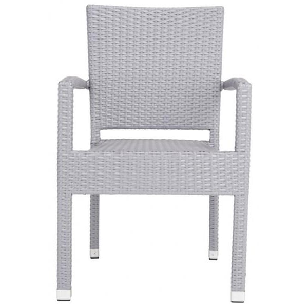 Safavieh 33.8 x 22 x 23 in. Kelda Stacking Arm Chair, Grey - PAT4004C-SET2