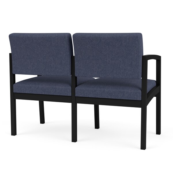 Lesro Denim (Blue) Seat, 2 Seat Sofa, 43.5 W 24.5 L 32 H, Linette Vinyl Seat, Lenox Steel Series - LS2101