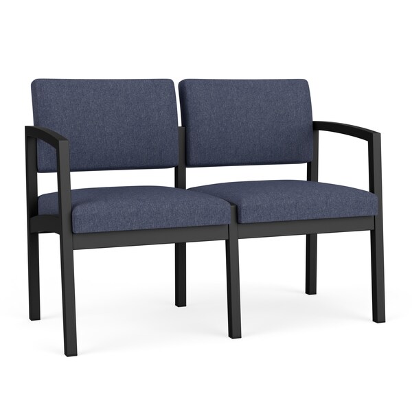 Lesro Denim (Blue) Seat, 2 Seat Sofa, 43.5 W 24.5 L 32 H, Linette Vinyl Seat, Lenox Steel Series - LS2101