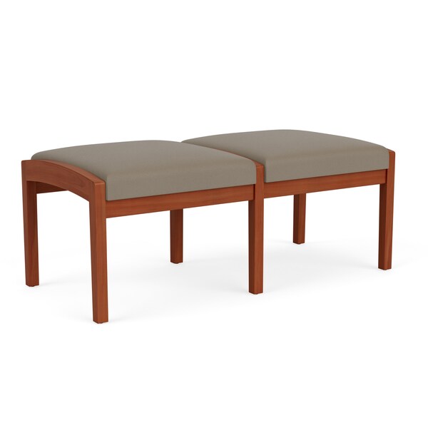 Lesro Lenox Wood 2 Seat Bench Wood Frame, Cherry, MD Farro Upholstery - LW2001