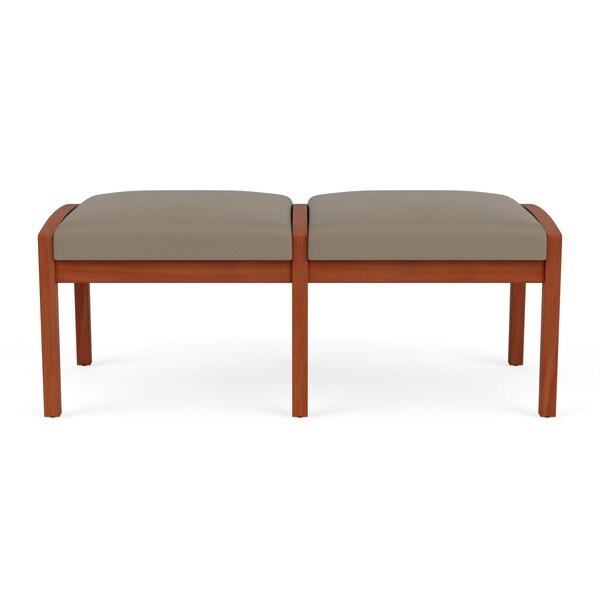 Lesro Lenox Wood 2 Seat Bench Wood Frame, Cherry, MD Farro Upholstery - LW2001