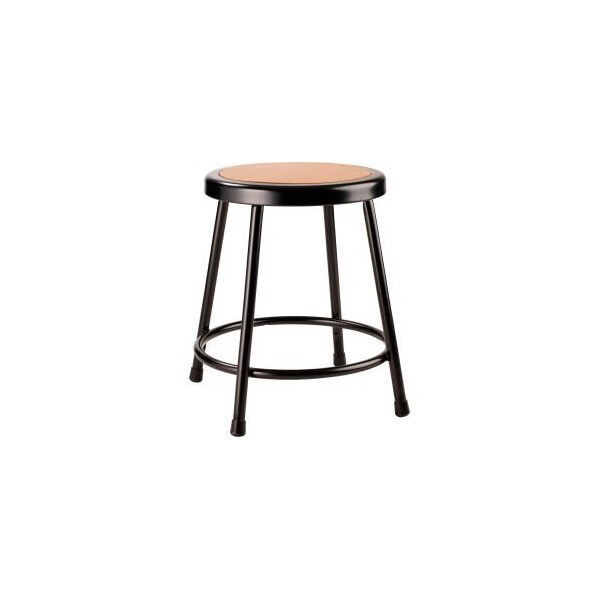 National Public Seating Interion 18" Steel Work Stool with Hardboard Seat - Backless - Black - Pack of 2 - INT-6218-10/2