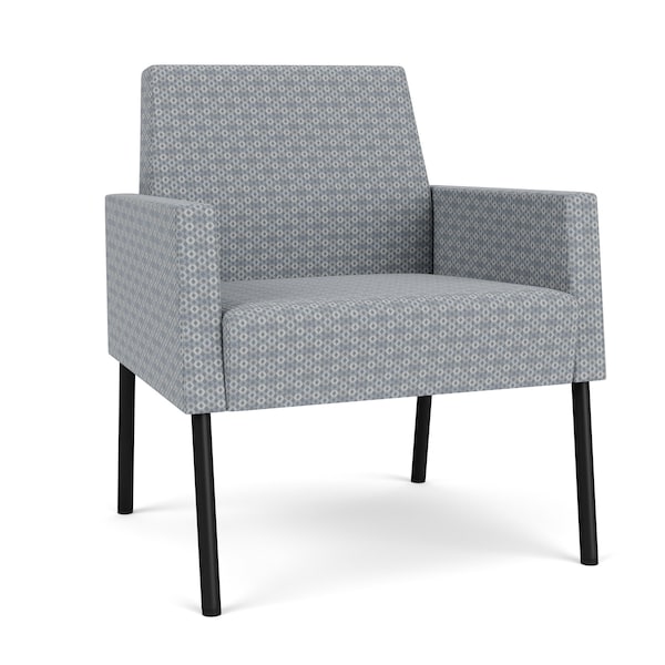 Lesro Mystic Lounge Reception Guest Chair, Black, RS Fog Upholstery - ML1101