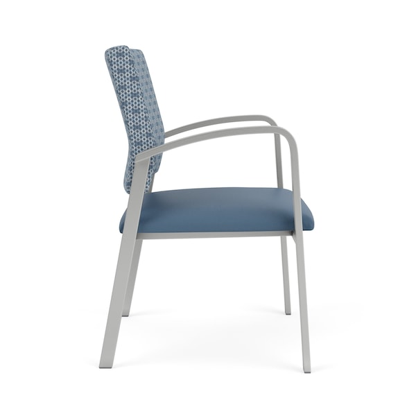 Lesro Newport Wide Guest Chair Metal Frame, Silver, RS Rain Song Back, MD Titan Seat - NP1201
