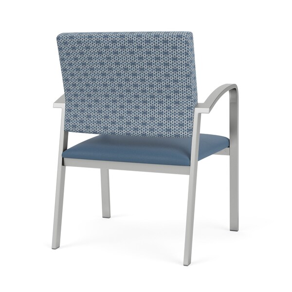 Lesro Newport Wide Guest Chair Metal Frame, Silver, RS Rain Song Back, MD Titan Seat - NP1201