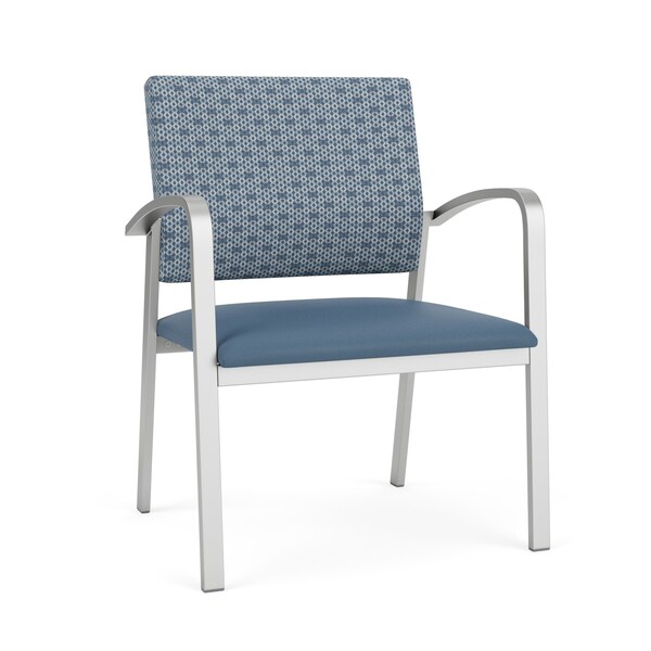 Lesro Newport Wide Guest Chair Metal Frame, Silver, RS Rain Song Back, MD Titan Seat - NP1201