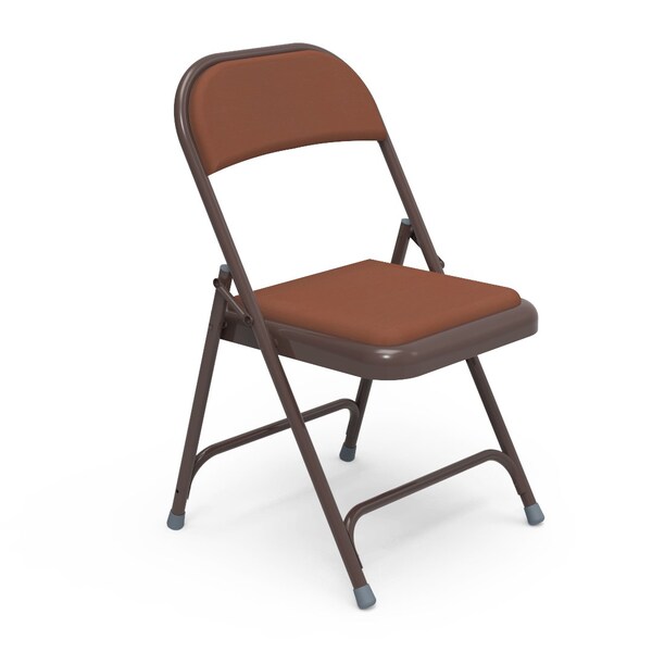 Virco 168 Series Folding Chair with Plastic Caps - Mocha / Select Brown Vinyl - 168