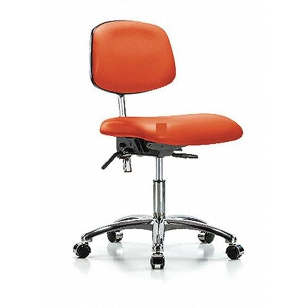 Blue Ridge Ergonomics Clean Room Chair Desk Chair, Vinyl, Cast, Org, CL100, No Arms, 18" to 23" Height, Vinyl, Orange Kist - BR-NCR-VDHCH-CR-T1-A0-CC-8613