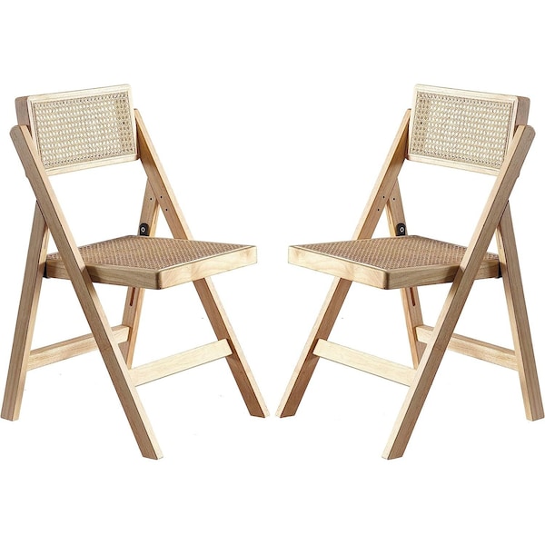 Isl Furnishings Ibiza Rattan Modern Folding Chair 2, Natural - CH51DC-2PK-NATURAL