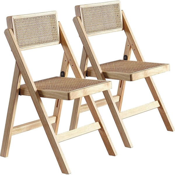 Isl Furnishings Ibiza Rattan Modern Folding Chair 2, Natural - CH51DC-2PK-NATURAL