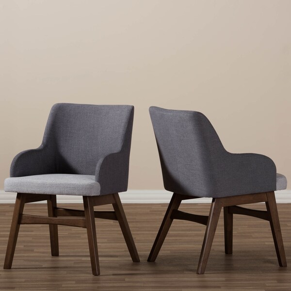 Baxton Studio Monte Mid-Century Modern Two-Tone Grey Armchair, PK2 - 134-7176