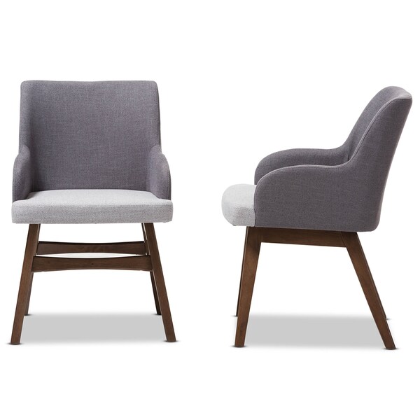 Baxton Studio Monte Mid-Century Modern Two-Tone Grey Armchair, PK2 - 134-7176