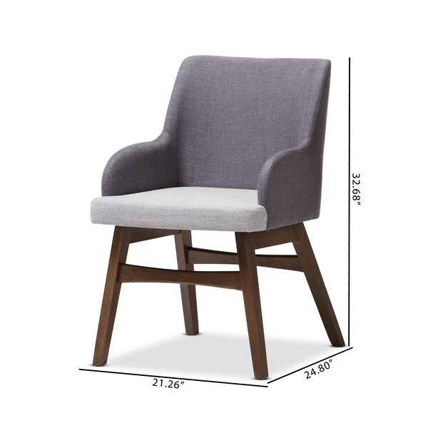 Baxton Studio Monte Mid-Century Modern Two-Tone Grey Armchair, PK2 - 134-7176