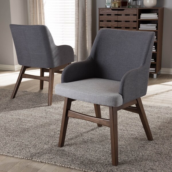 Baxton Studio Monte Mid-Century Modern Two-Tone Grey Armchair, PK2 - 134-7176