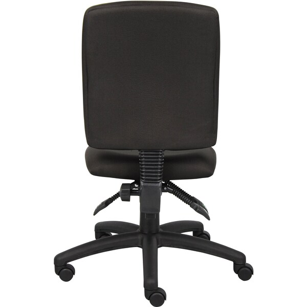 Boss Fabric Task Chair, 21 1/2-, Armless, Black - B3035-BK
