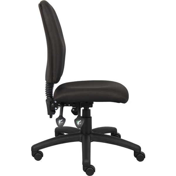 Boss Fabric Task Chair, 21 1/2-, Armless, Black - B3035-BK