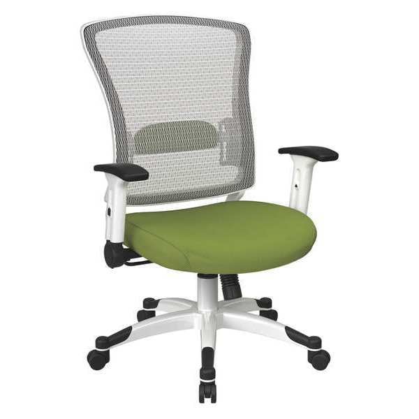 Office Star Managerial Chair Desk Chair, Adjustable Arms, 17-3/4" to 20-1/4" Height, Fabric, Green - 317W-W1C1F2W-6
