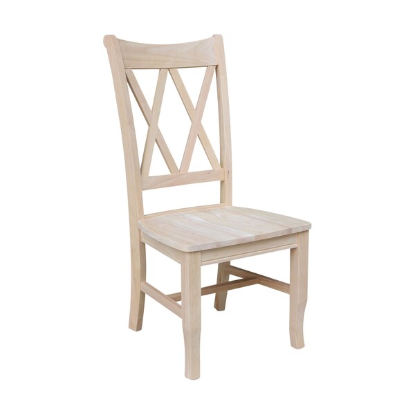 International Concepts Set of 2 Double X-Back Chairs, Unfinished - C-20P
