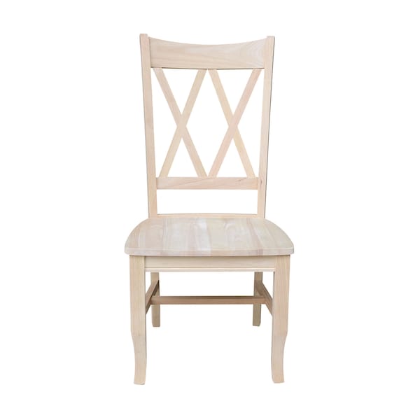 International Concepts Set of 2 Double X-Back Chairs, Unfinished - C-20P