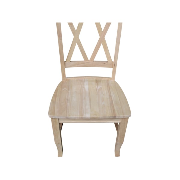 International Concepts Set of 2 Double X-Back Chairs, Unfinished - C-20P