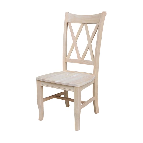 International Concepts Set of 2 Double X-Back Chairs, Unfinished - C-20P