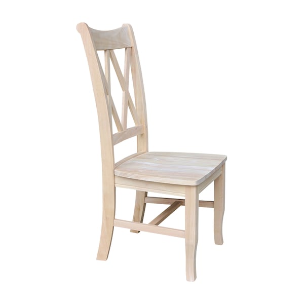International Concepts Set of 2 Double X-Back Chairs, Unfinished - C-20P