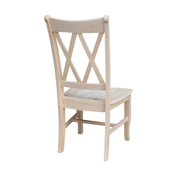 International Concepts Set of 2 Double X-Back Chairs, Unfinished - C-20P