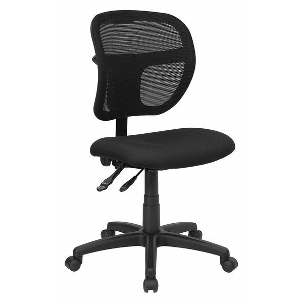 Flash Furniture Fabric Task Chair, 22 1/2-, No Arm, Back, Seat, Frame: Black - WL-A7671SYG-BK-GG