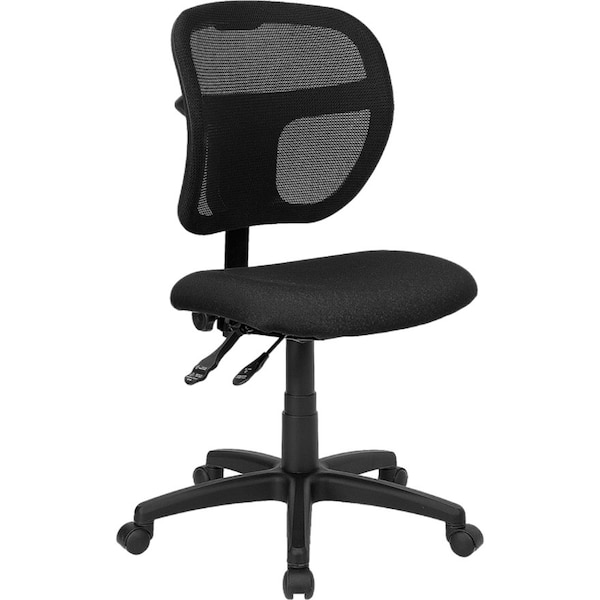 Flash Furniture Fabric Task Chair, 22 1/2-, No Arm, Back, Seat, Frame: Black - WL-A7671SYG-BK-GG