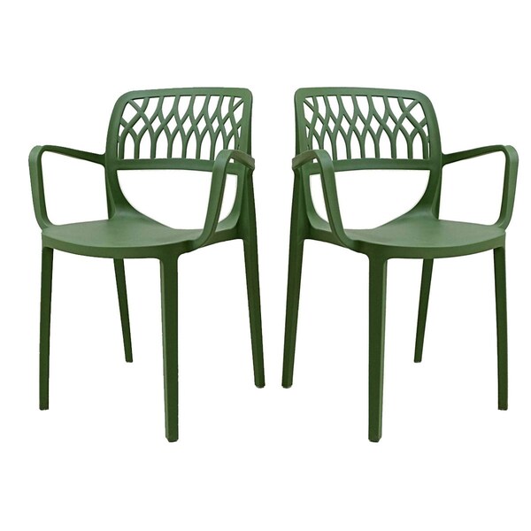 Rainbow Outdoor Elsa Set of 2 Stackable Armchair-Green - RBO-ELSA-GRE-AC-SET2