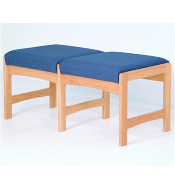 Wooden Mallet Two Seat Bench in Light Oak - Powder Blue - DW5-2LOPB