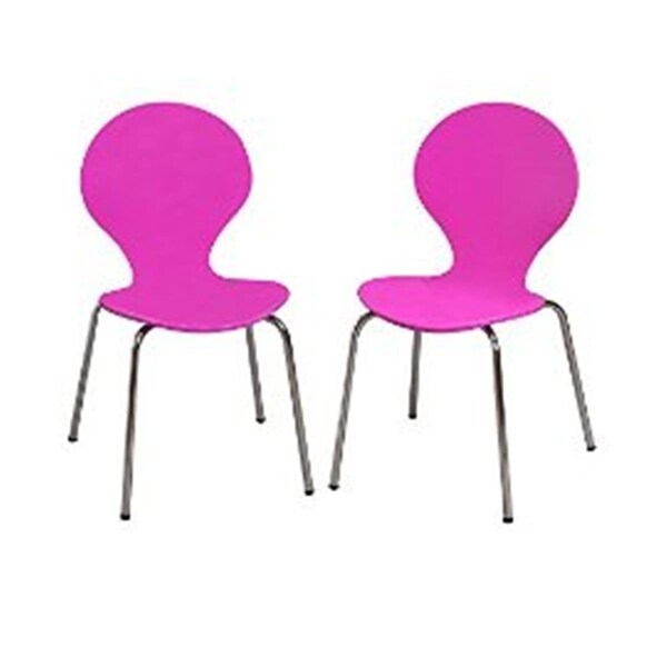 Giftmark Modern Childrens 2 Chair Set with Chrome Legs - Purple - 3013PU