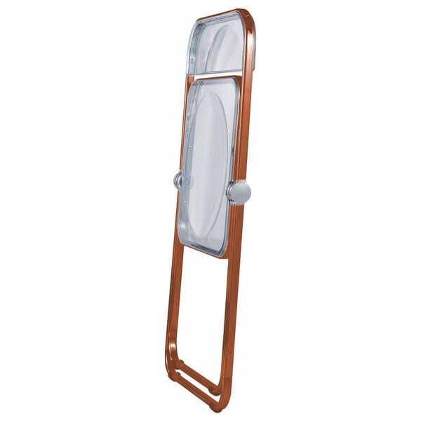 Leisuremod Lawrence Acrylic Folding Chair with Orange Metal Frame, Orange, 4PK - LFCL19OR4