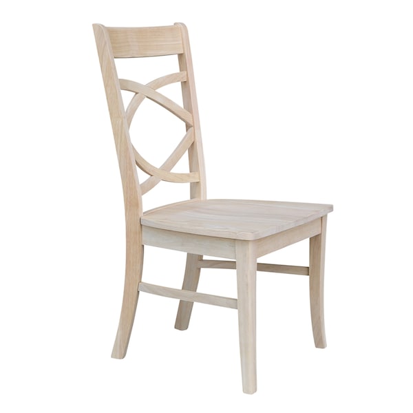 International Concepts Set of 2 Milano Chairs with Wood Seats, Unfinished - C-316P