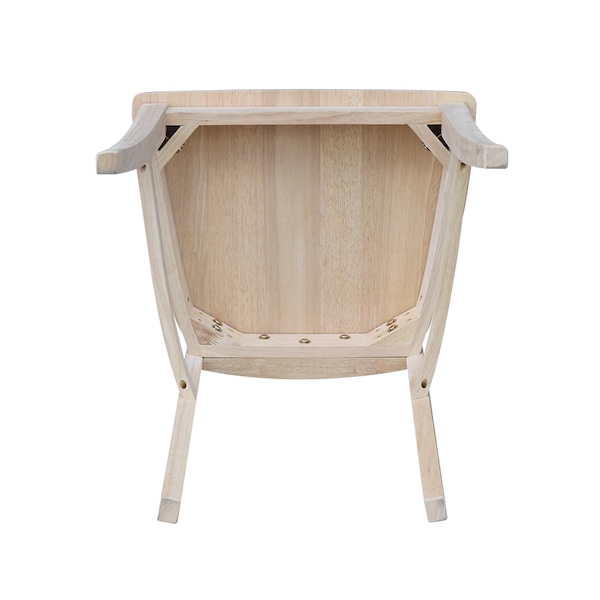 International Concepts Set of 2 Milano Chairs with Wood Seats, Unfinished - C-316P