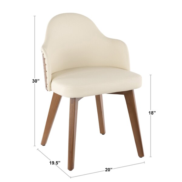 Lumisource Ahoy Chair in Walnut and Cream Faux Leather - CH-AHOY WL+CR